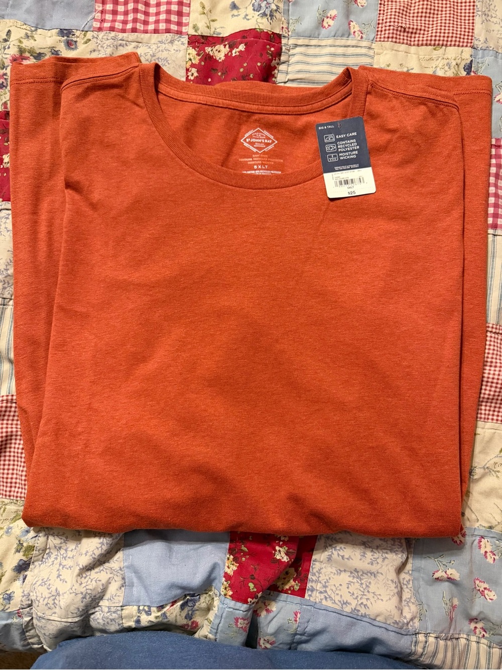 St. John's Bay Men's Crew Neck Short-Sleeve Shirt - Rust Orange